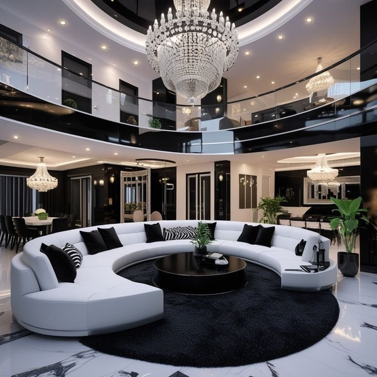 Elegant residential interior with warm daylight